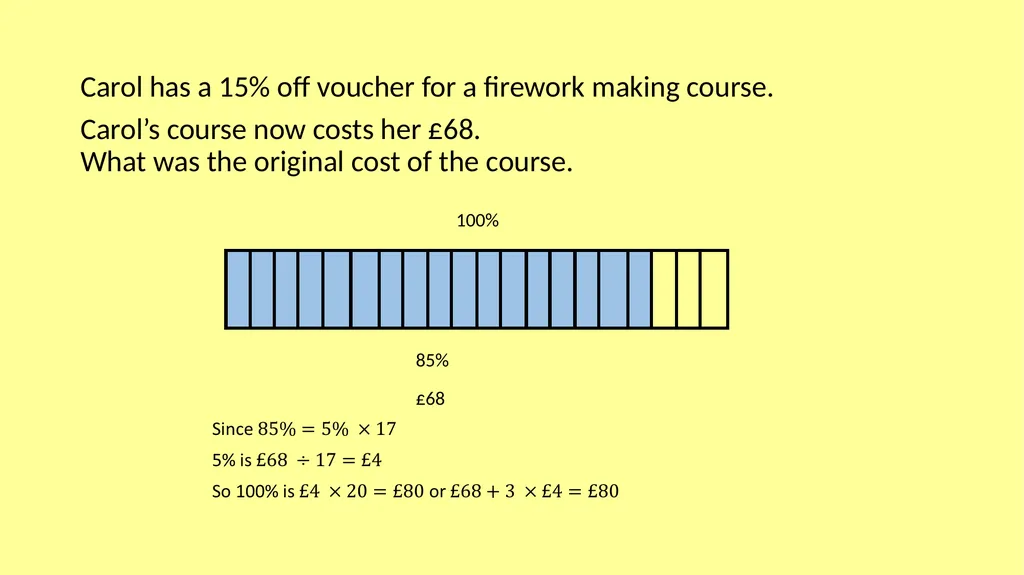 Reverse Percentages At a shop during a discount - slide 4 of 8