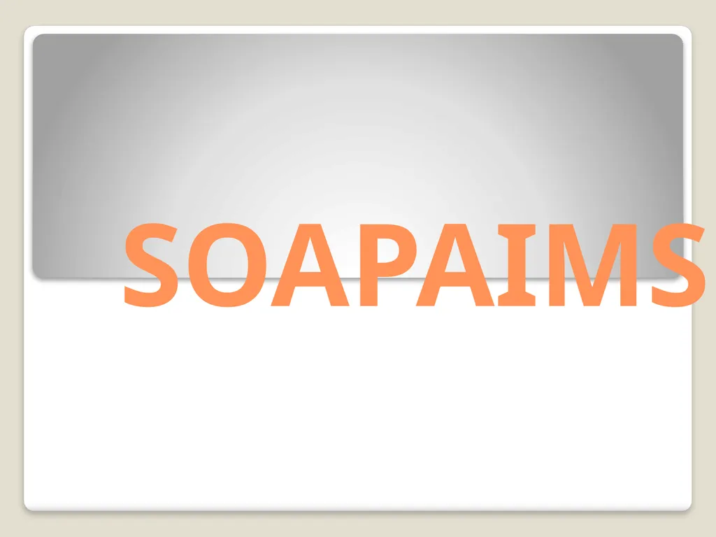 SOAPAIMS Similes: Similes use the words ‘like’ or - slide 1 of 9