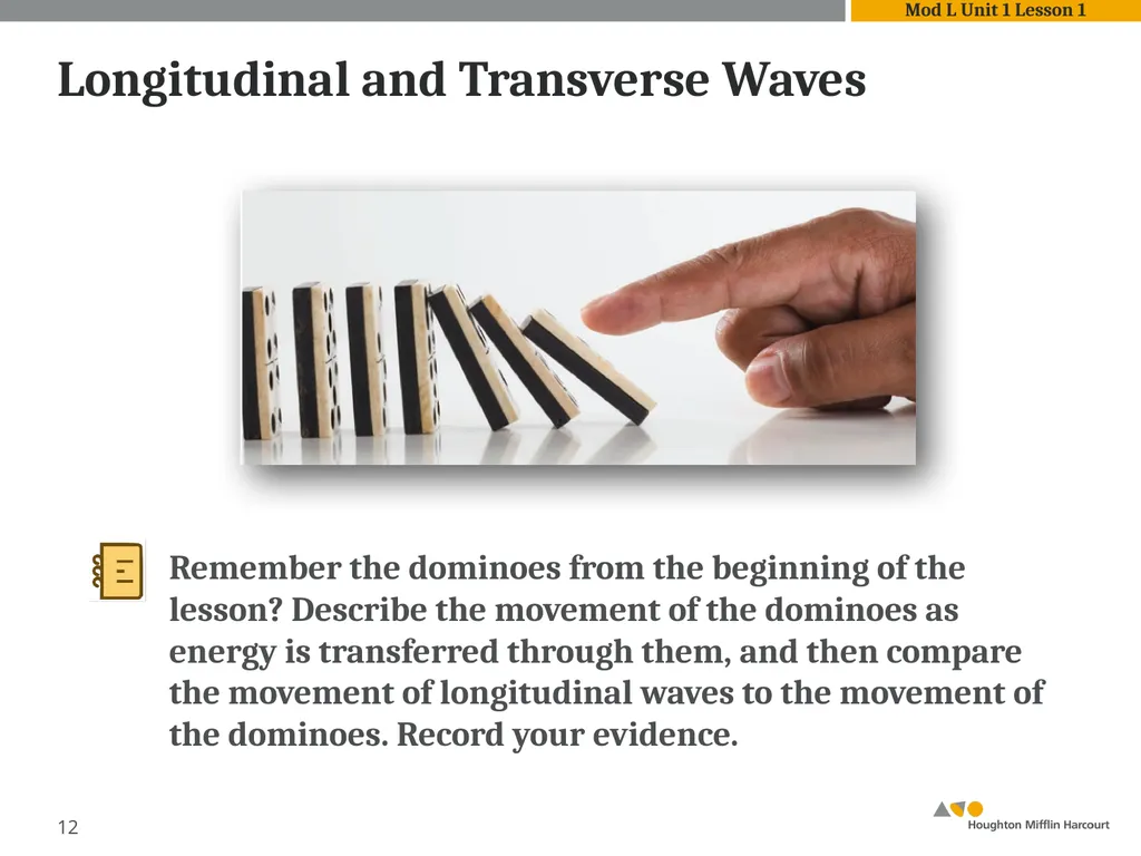 Module L Unit 1: Waves Lesson 1: Introduction to - slide 12 of 18