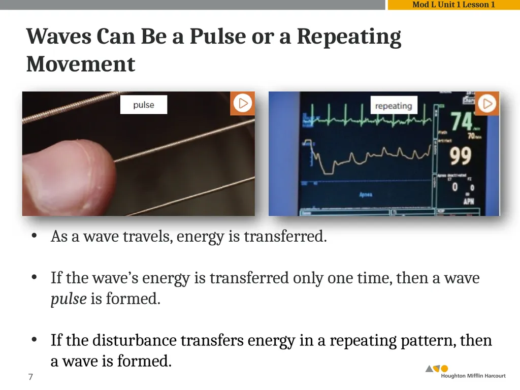 Module L Unit 1: Waves Lesson 1: Introduction to - slide 7 of 18