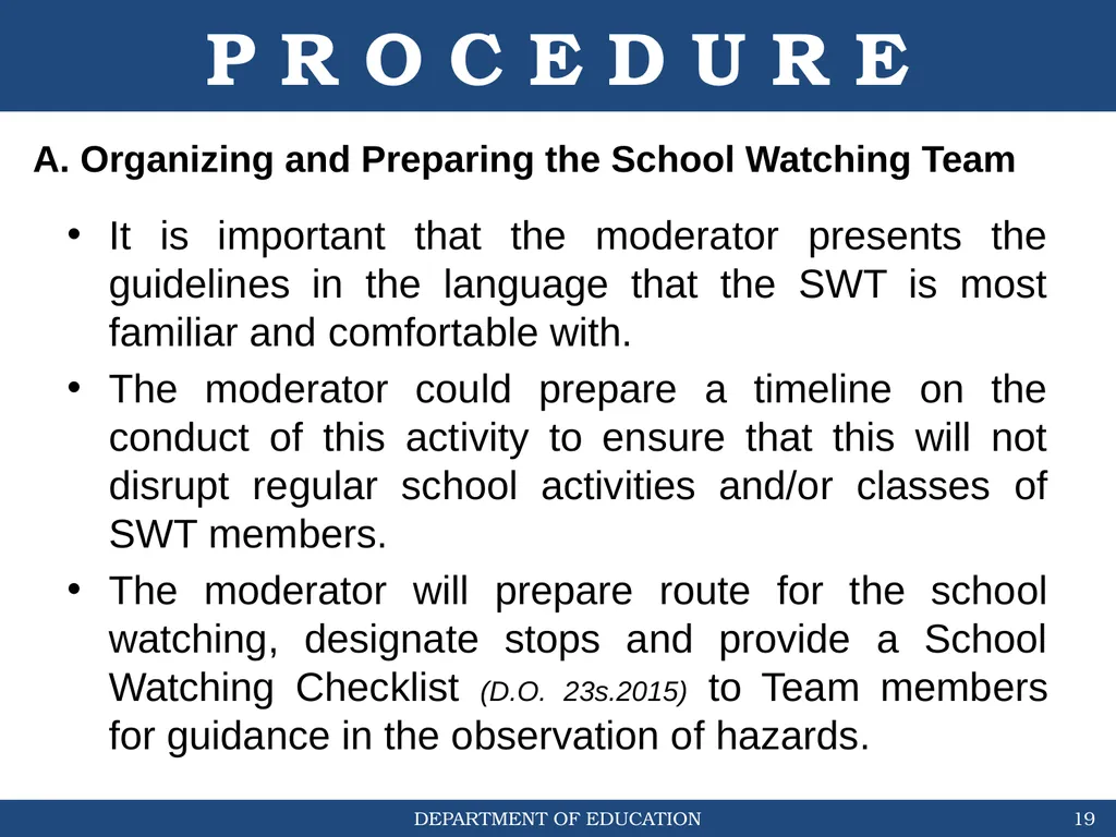 STUDENT-LED SCHOOL WATCHING & HAZARD MAPPING (DO # - slide 19 of 30