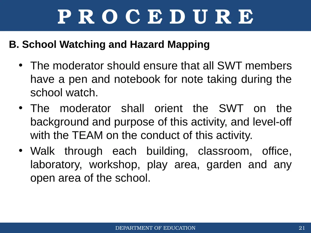 STUDENT-LED SCHOOL WATCHING & HAZARD MAPPING (DO # - slide 21 of 30