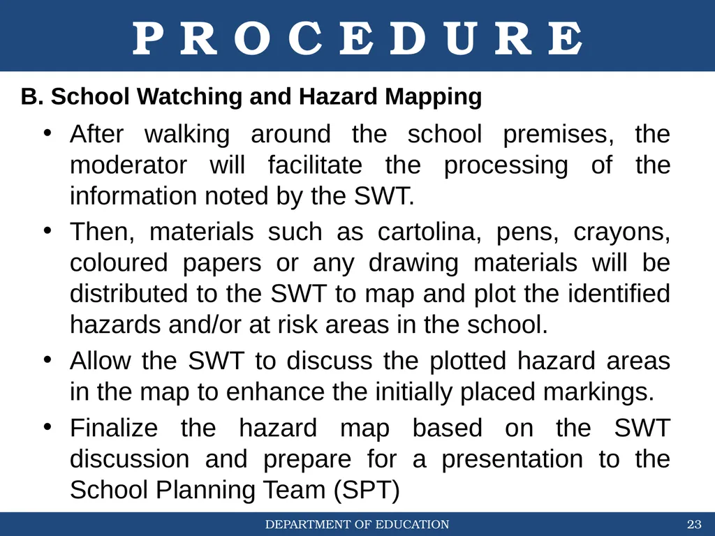 STUDENT-LED SCHOOL WATCHING & HAZARD MAPPING (DO # - slide 23 of 30