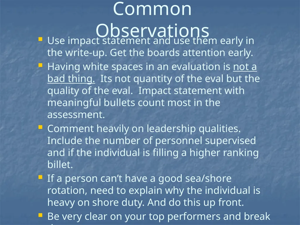 ENLISTED EVALUATION WRITING THE TRUTH, THE WHOLE - slide 33 of 36