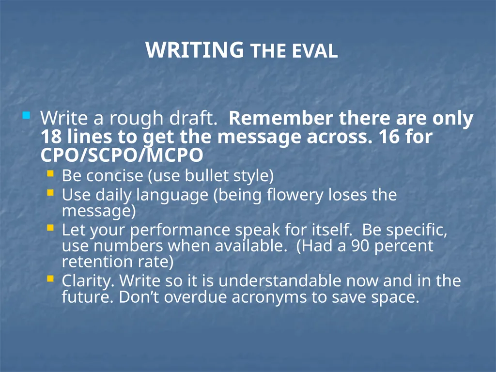 ENLISTED EVALUATION WRITING THE TRUTH, THE WHOLE - slide 9 of 36