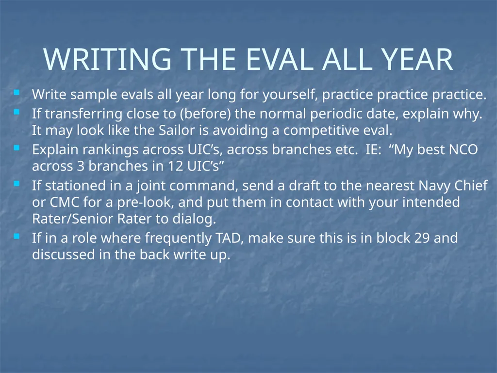 ENLISTED EVALUATION WRITING THE TRUTH, THE WHOLE - slide 15 of 36