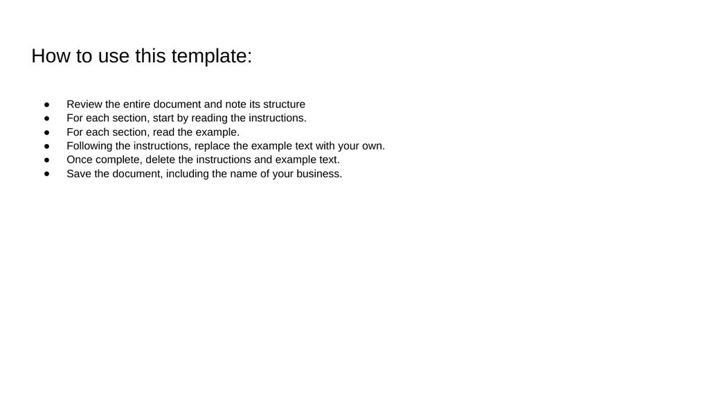 Business plan template Provided by GoDaddy The - slide 2 of 12