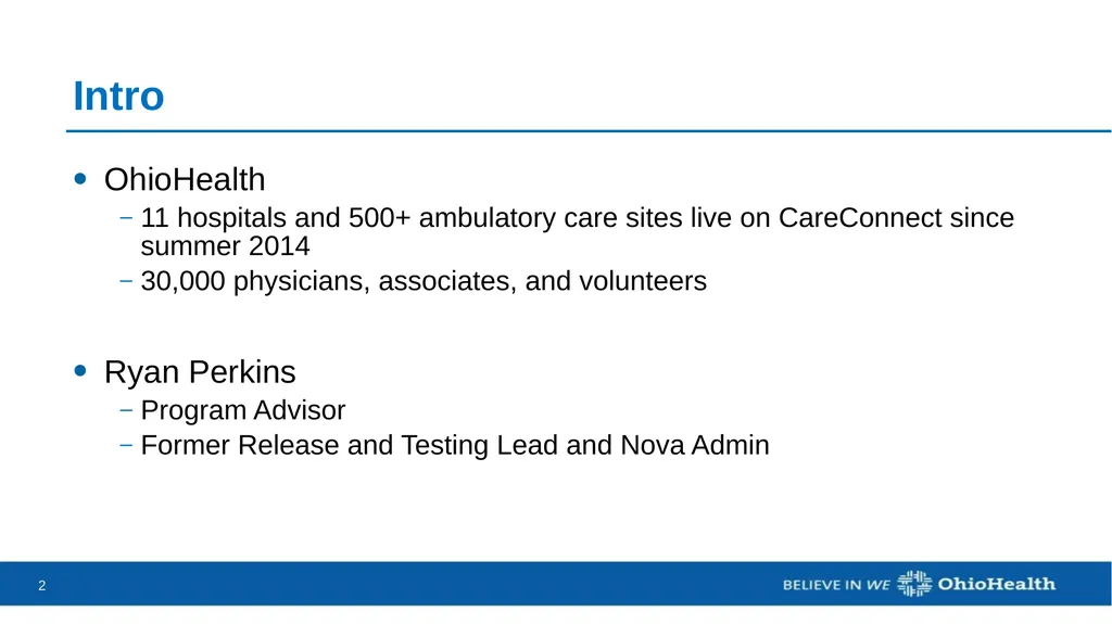 CareConnect Integrated Build Tracker Ryan Perkins - slide 2 of 9
