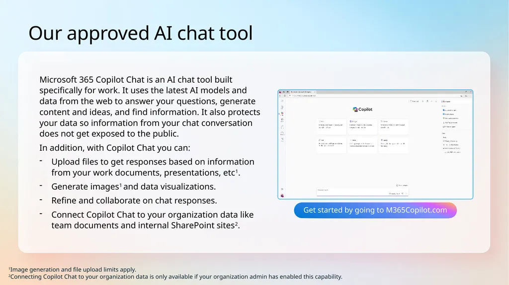 Get started with Microsoft 365 Copilot Chat - slide 4 of 22