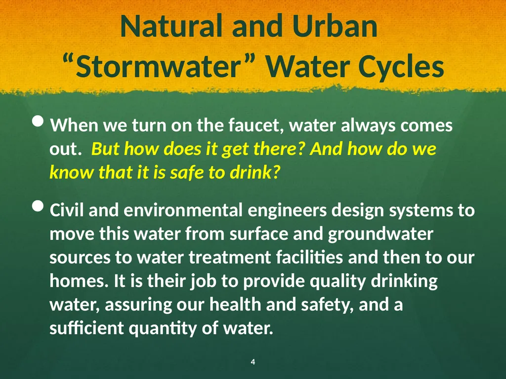 Natural and Urban “Stormwater” Water Cycles Our - slide 4 of 19