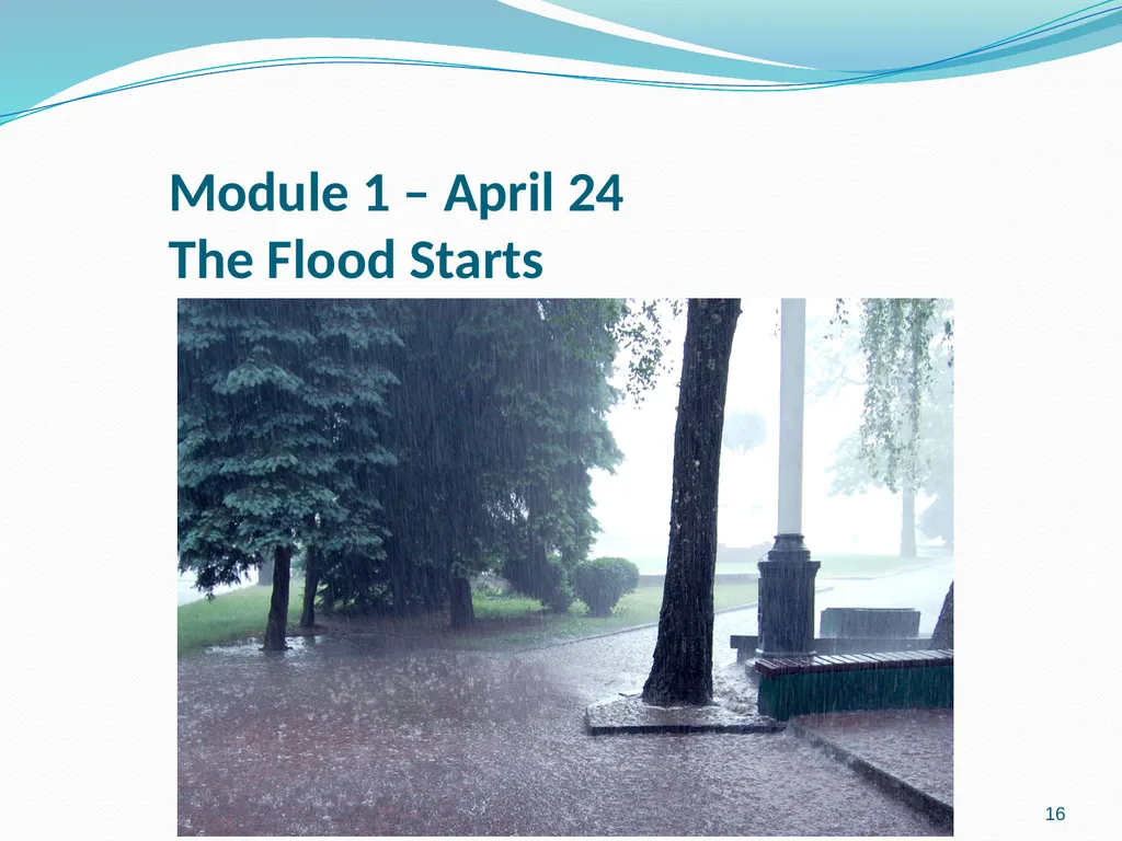 Flood scenario 1 Flood Scenario Tabletop Exercise - slide 16 of 29
