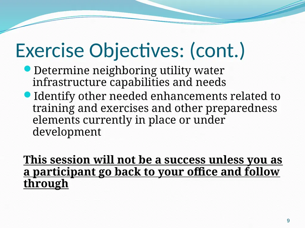 Flood scenario 1 Flood Scenario Tabletop Exercise - slide 9 of 29