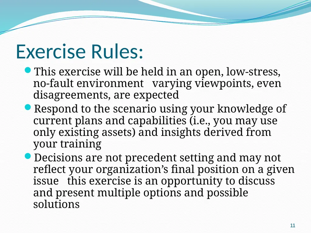 Flood scenario 1 Flood Scenario Tabletop Exercise - slide 11 of 29