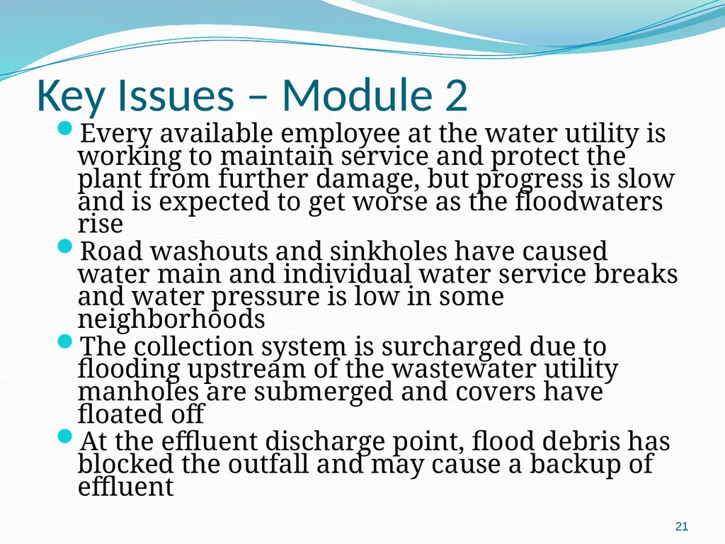 Flood scenario 1 Flood Scenario Tabletop Exercise - slide 21 of 29