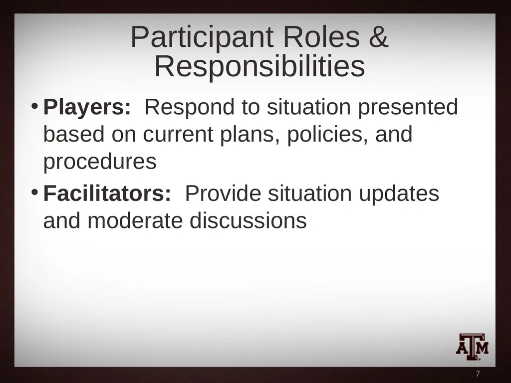 Exercise Name Tabletop Exercise Date of Exercise - slide 7 of 28