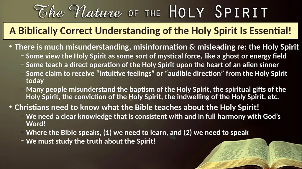Lesson 1: The Nature of the Holy Spirit—His - slide 2 of 14