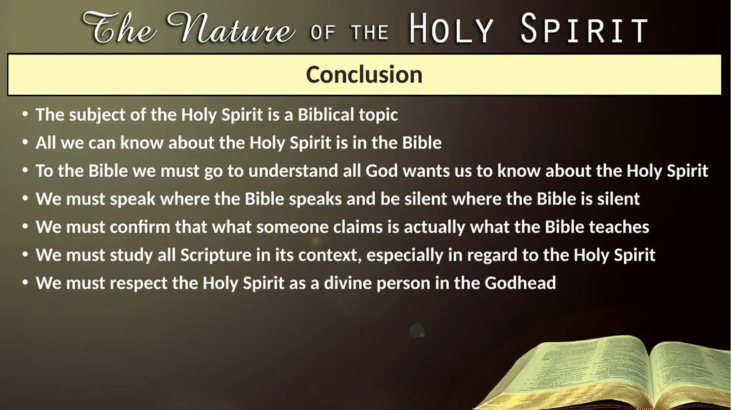 Lesson 1: The Nature of the Holy Spirit—His - slide 14 of 14