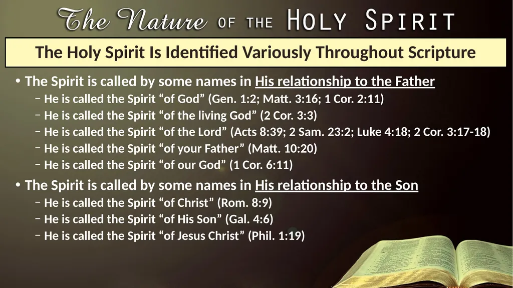 Lesson 1: The Nature of the Holy Spirit—His - slide 4 of 14