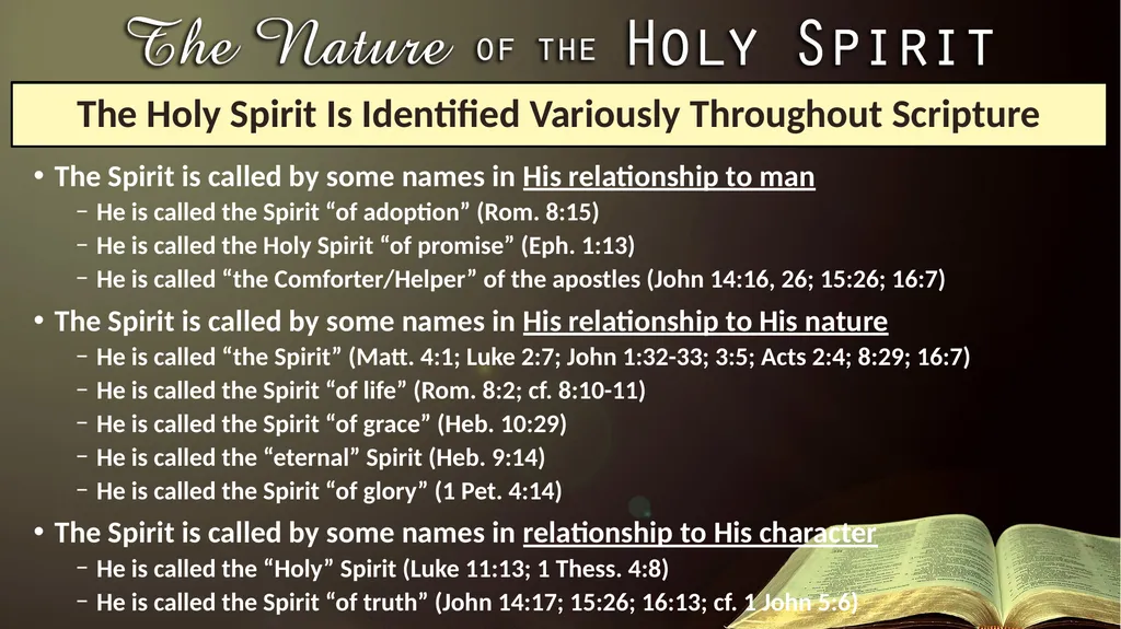Lesson 1: The Nature of the Holy Spirit—His - slide 5 of 14
