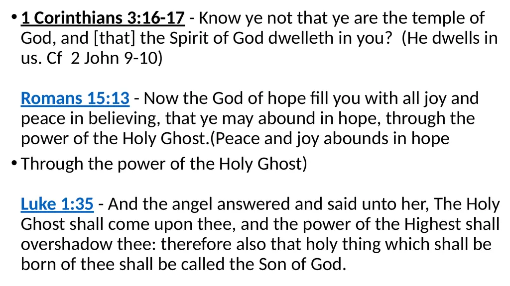 The Holy Spirit of God I John 5: 1-8 1 - slide 12 of 25