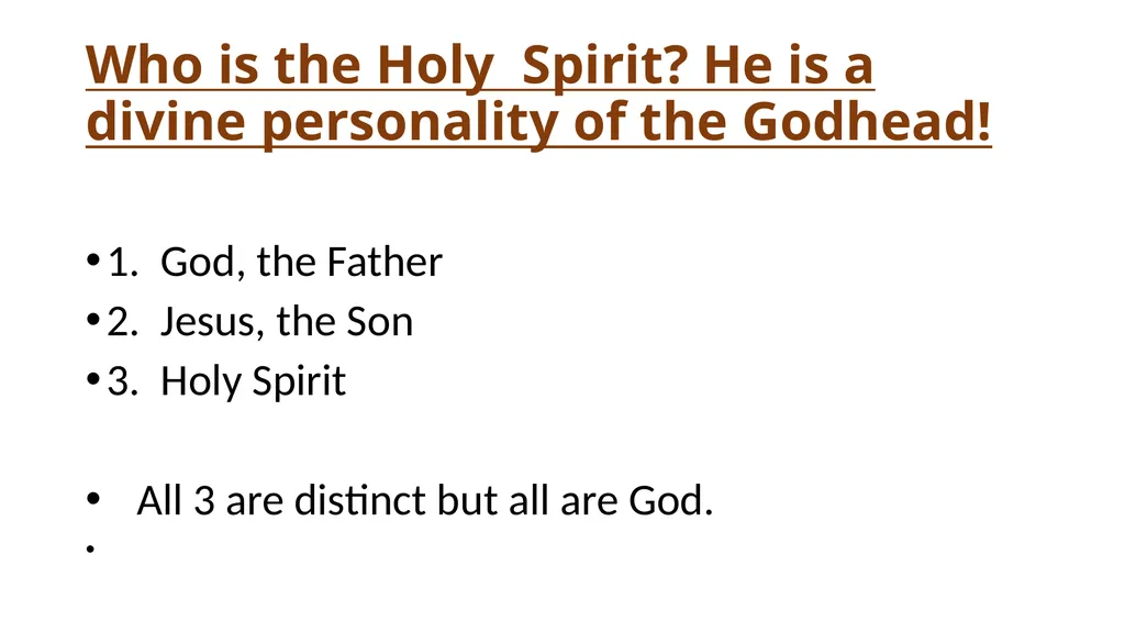 The Holy Spirit of God I John 5: 1-8 1 - slide 14 of 25