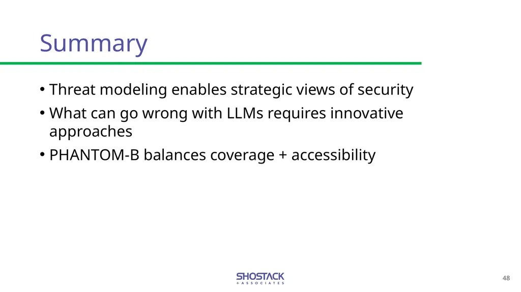 Threat Modeling LLMs The PHANTOM-B Approach Adam - slide 47 of 59