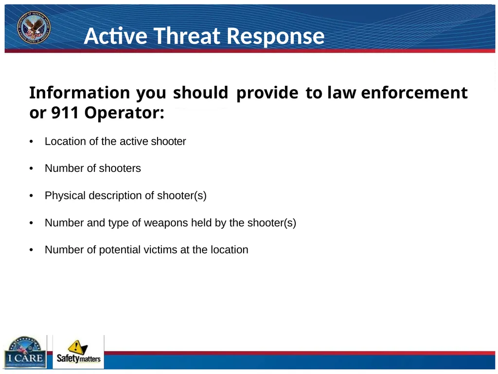 ACTIVE THREAT RESPONSE Evacuate, Evade and Engage - slide 10 of 11