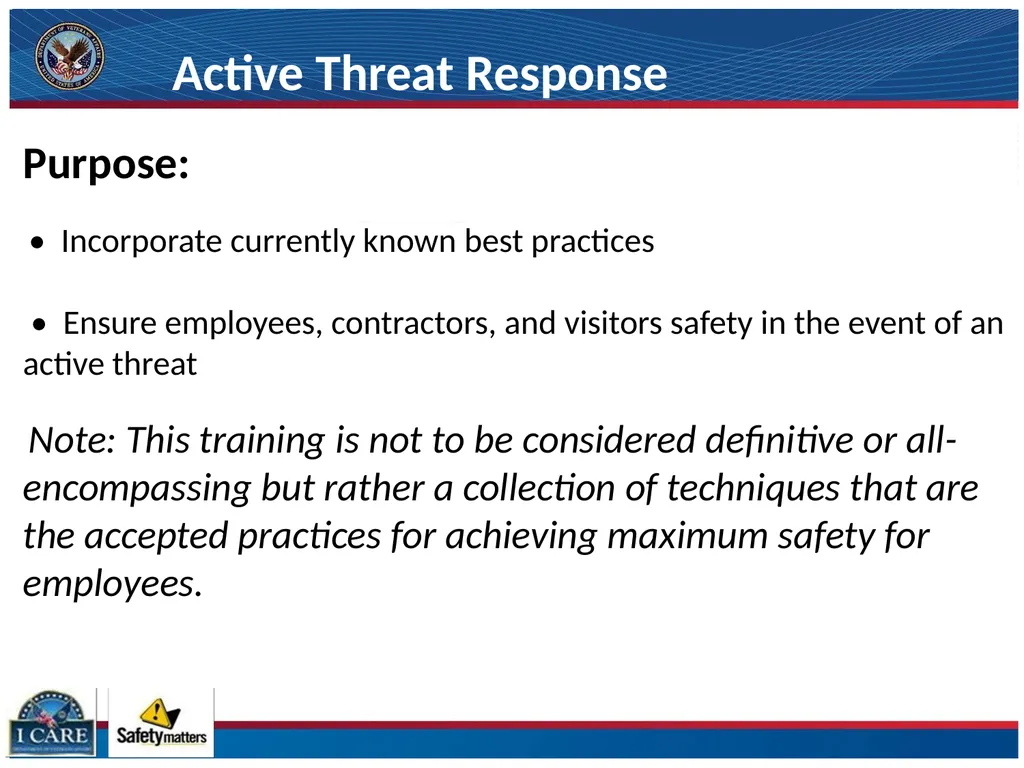 ACTIVE THREAT RESPONSE Evacuate, Evade and Engage - slide 2 of 11