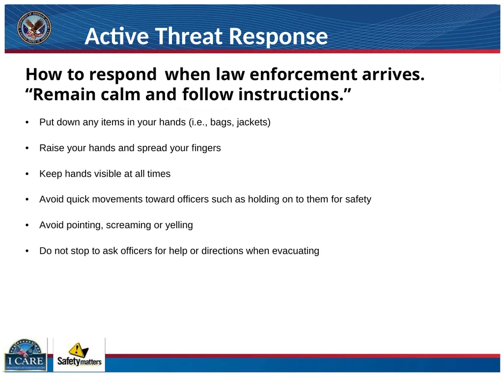ACTIVE THREAT RESPONSE Evacuate, Evade and Engage - slide 9 of 11