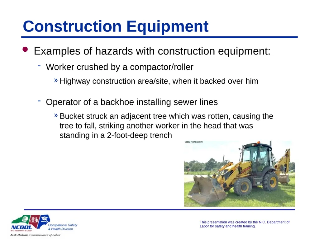 Struck By/Caught Between Presented by: Objectives - slide 10 of 42