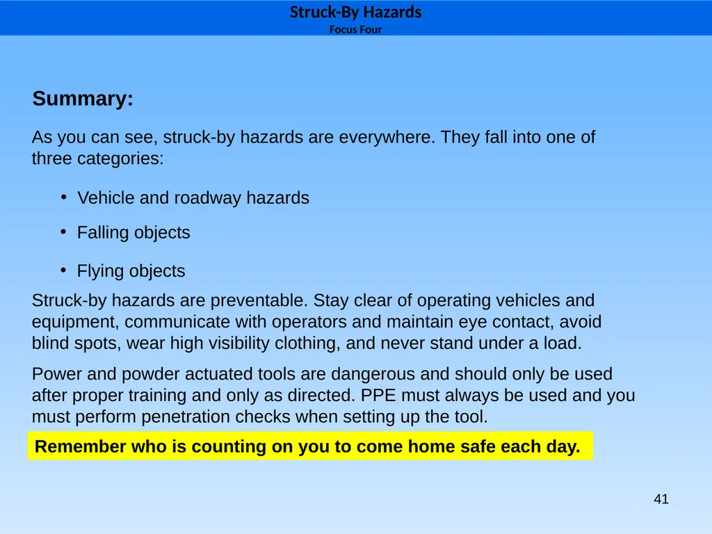 1 1926 Construction Focus Four Struck-By Hazards 2 - slide 41 of 43