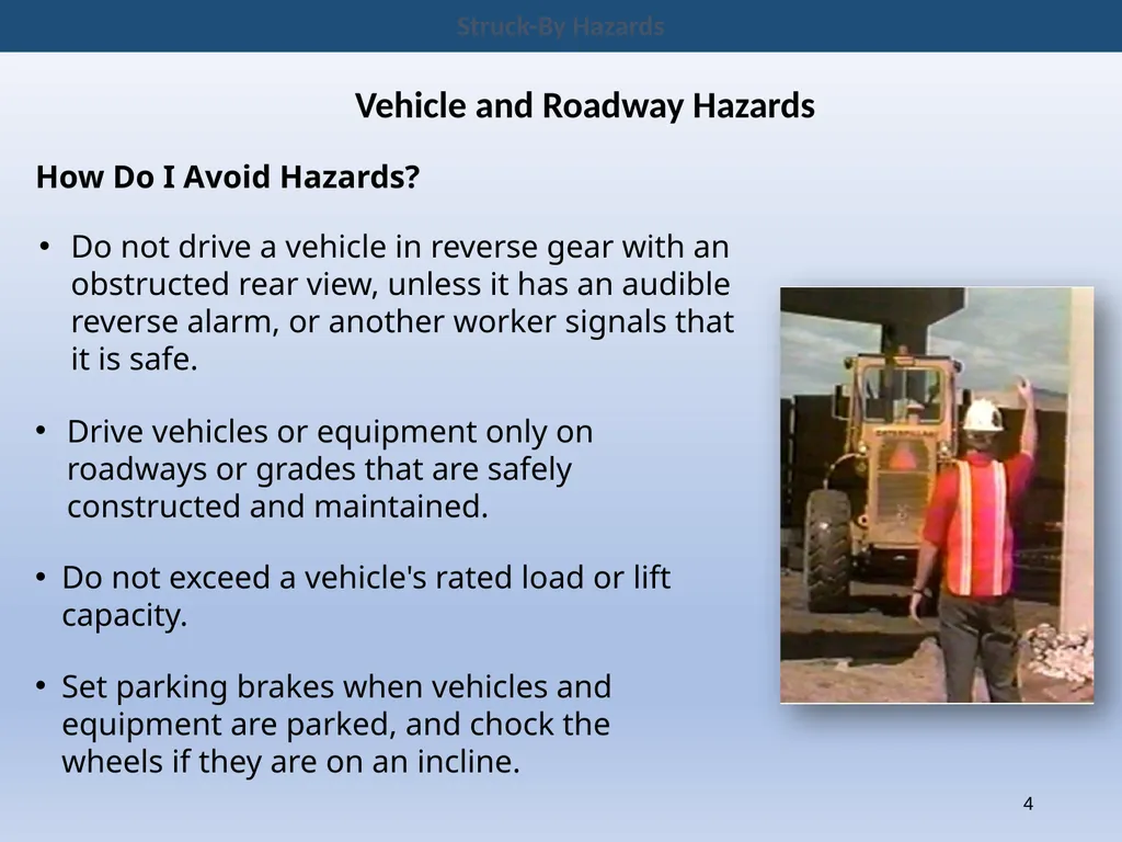 New Hire Training Struck-By Hazards Struck-By - slide 4 of 14
