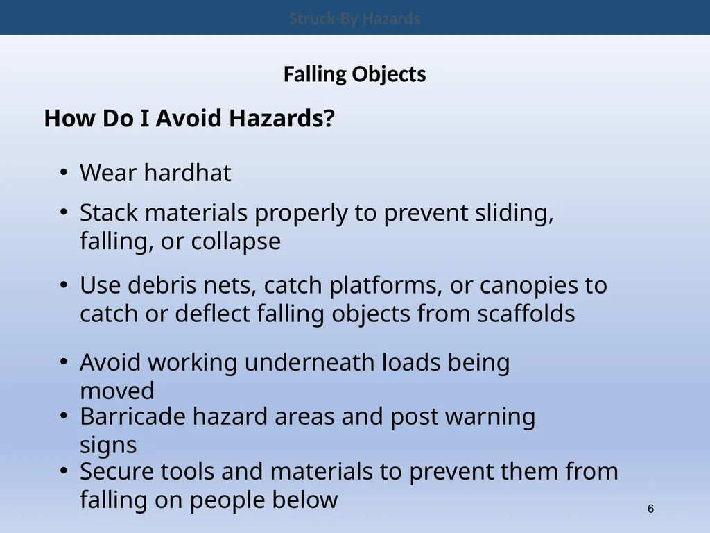 New Hire Training Struck-By Hazards Struck-By - slide 6 of 14