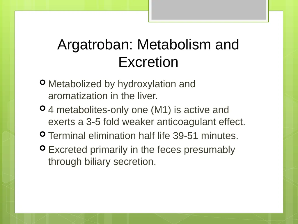 Argatroban as an Alternative to Heparin for - slide 15 of 33