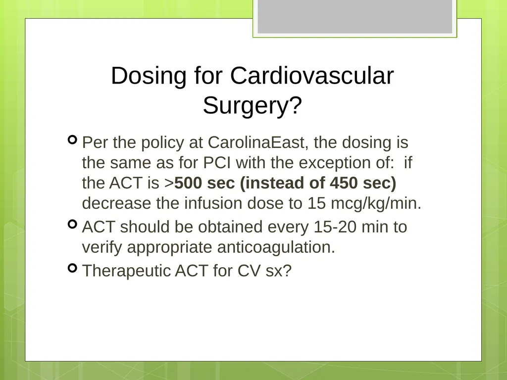 Argatroban as an Alternative to Heparin for - slide 19 of 33