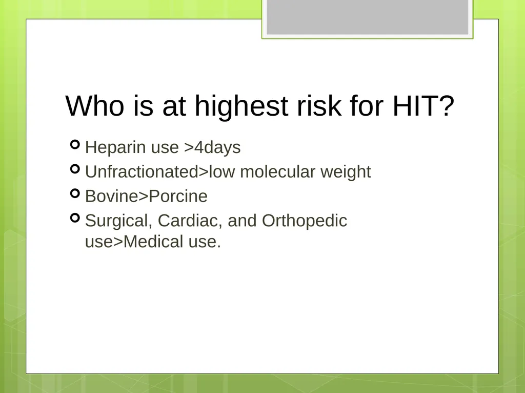 Argatroban as an Alternative to Heparin for - slide 11 of 33