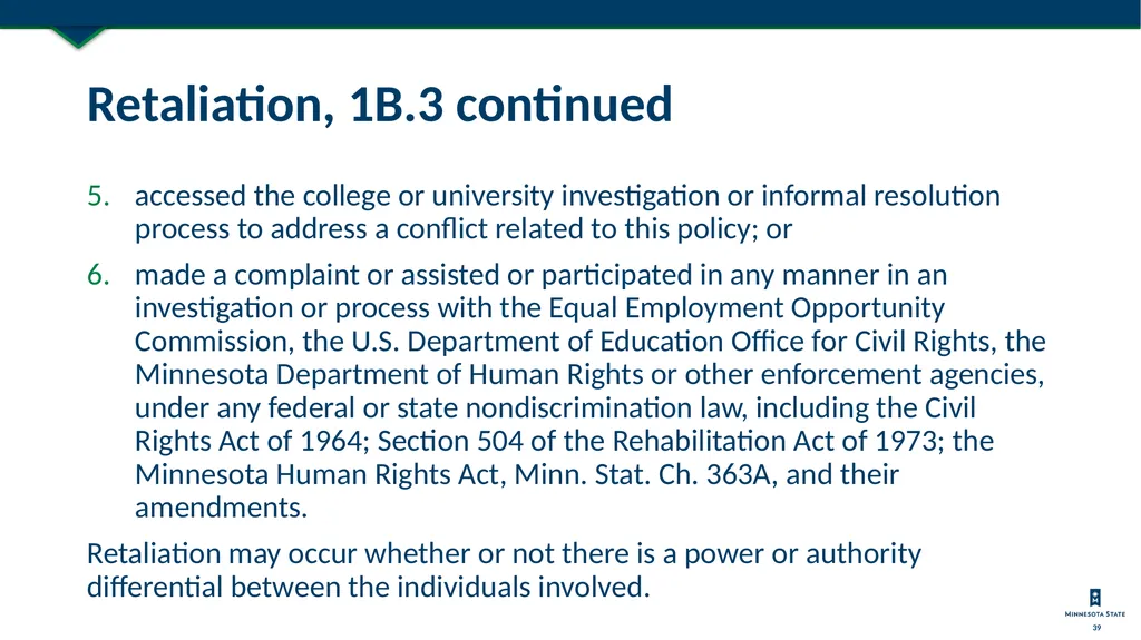 Equal Opportunity & Nondiscrimination - slide 39 of 138