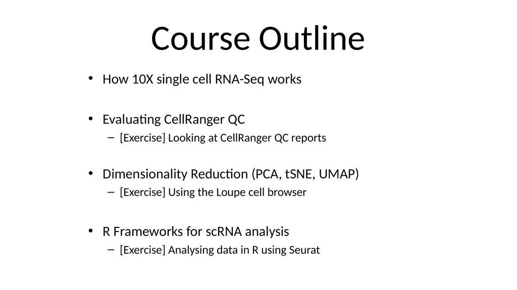 Analysing 10X Single Cell RNA-Seq Data v2026-02 - slide 2 of 33