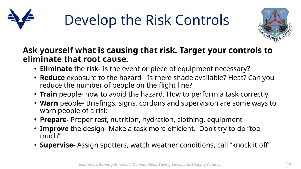 Intermediate Risk Management 1 Training Objectives - slide 14 of 22