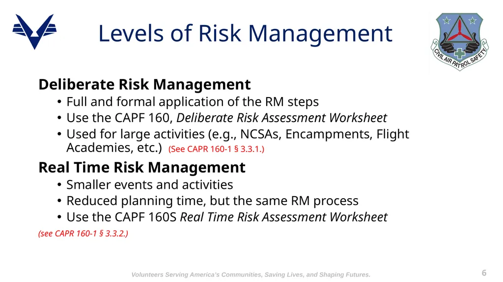 Intermediate Risk Management 1 Training Objectives - slide 6 of 22