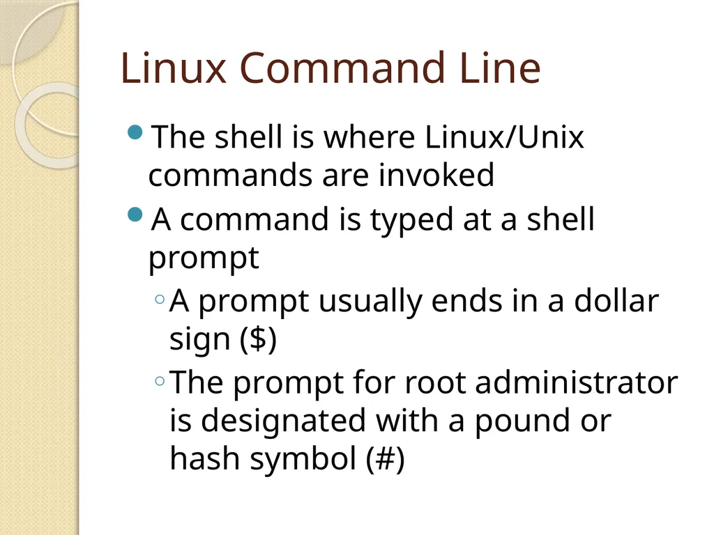 Linux Introduction CIS 6395, Incident Response - slide 15 of 45