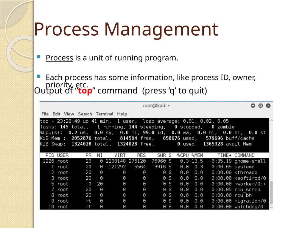 Linux Introduction CIS 6395, Incident Response - slide 36 of 45