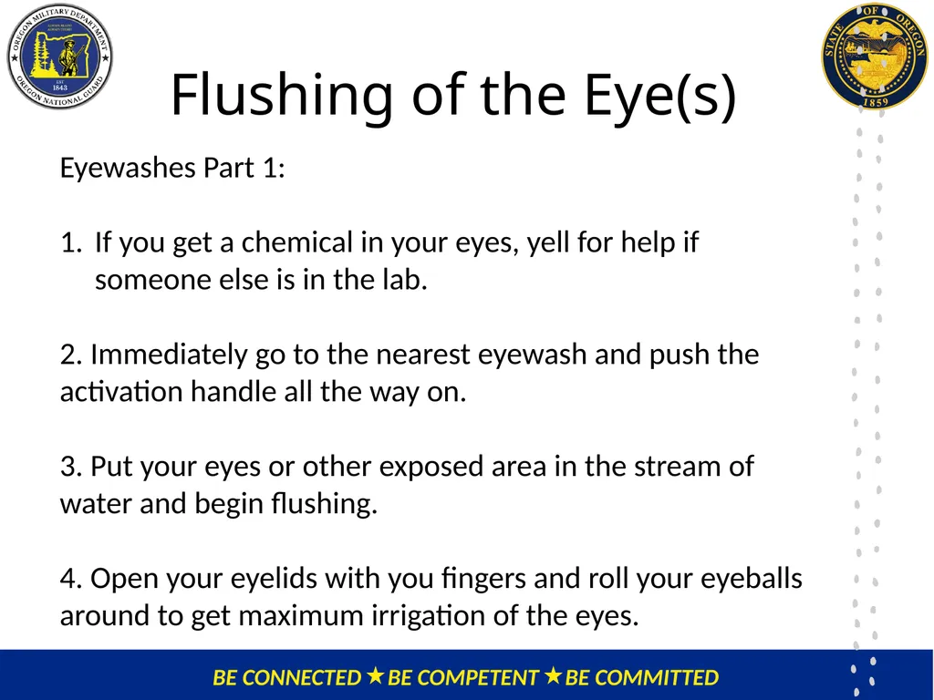 OMD Safety Policy Training Eyewash Station and - slide 11 of 18