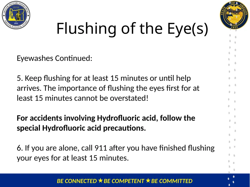 OMD Safety Policy Training Eyewash Station and - slide 12 of 18