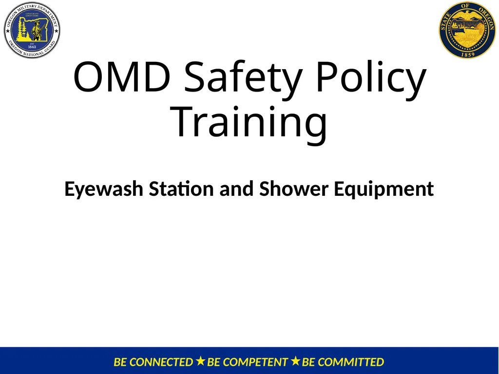 OMD Safety Policy Training Eyewash Station and - slide 1 of 18