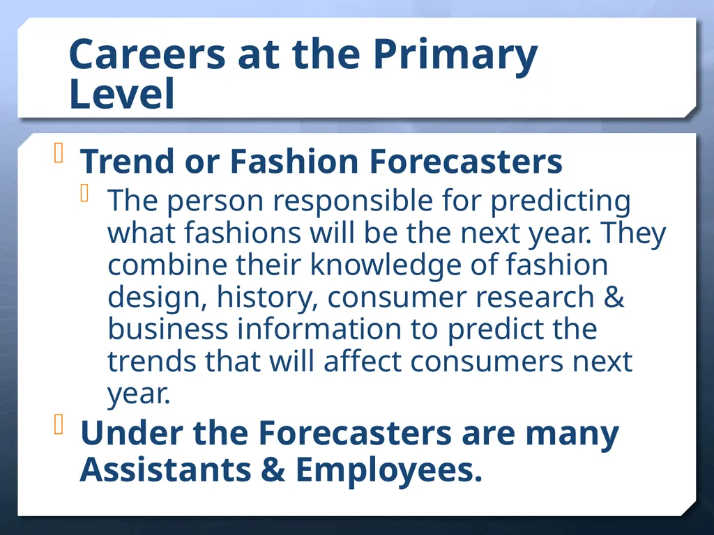 Careers In the Apparel & Fashion Industry - slide 4 of 21