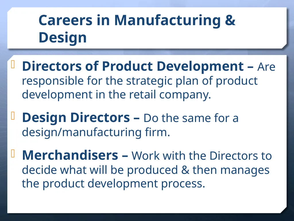 Careers In the Apparel & Fashion Industry - slide 8 of 21