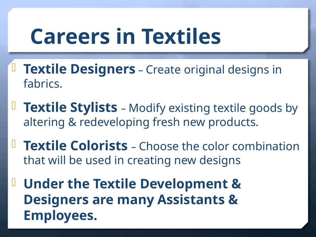 Careers In the Apparel & Fashion Industry - slide 6 of 21