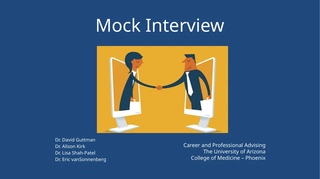 Mock Interview Dr. David Guttman Dr. Alison Kirk - slide 1 of 26