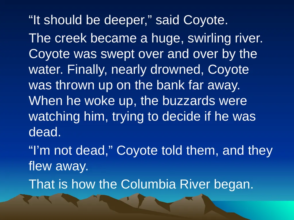 Native American Literature Oral Tradition Creation - slide 10 of 18